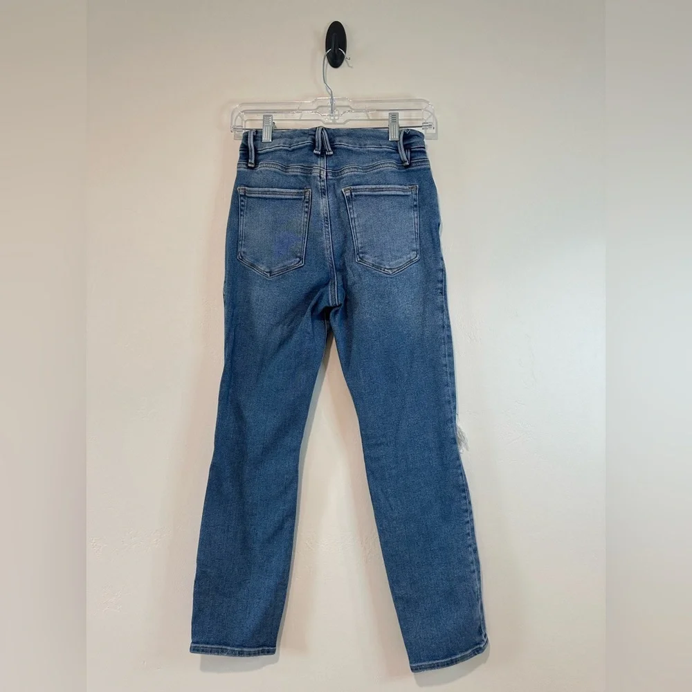 Good American Ripped Blue Skinny Jeans